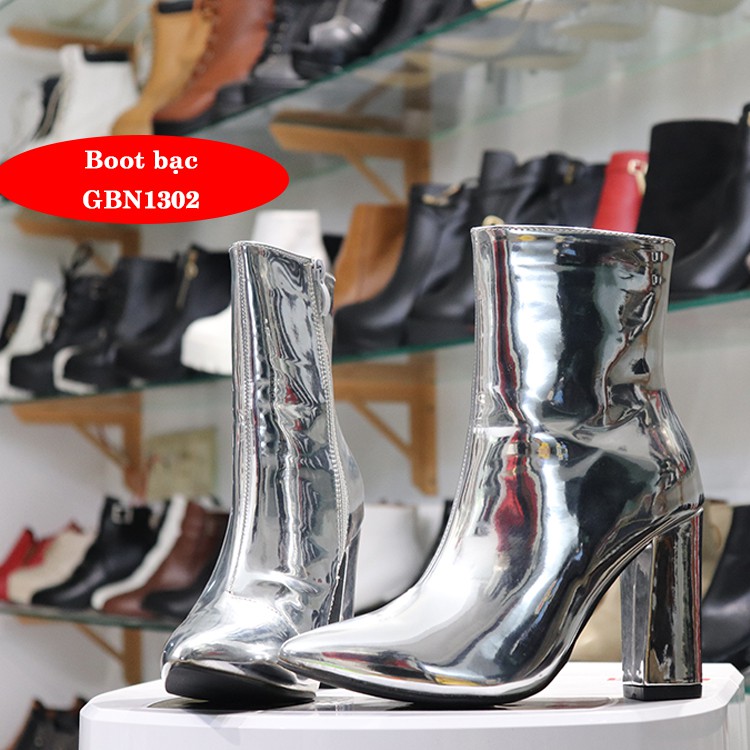 Boot cổ ngắn nữ màu bạc sang chảnh GBN1302
