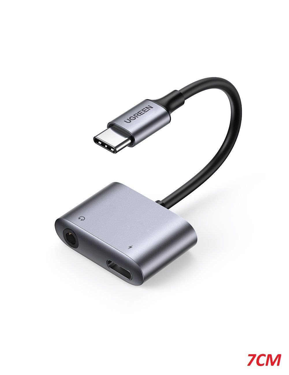 Ugreen 60164 7cm usb type c sang 3.5mm bộ chuyển đổi có chipset hỗ trợ nguồn pd cm231