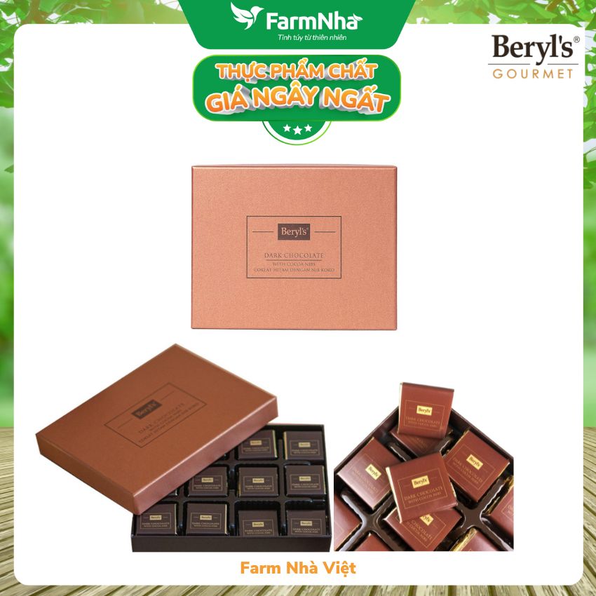 Socola đen Cocoa Nibs Beryls 216g đậm đà thơm ngon - Thương hiệu nổi tiếng được yêu thích tại Malaysia