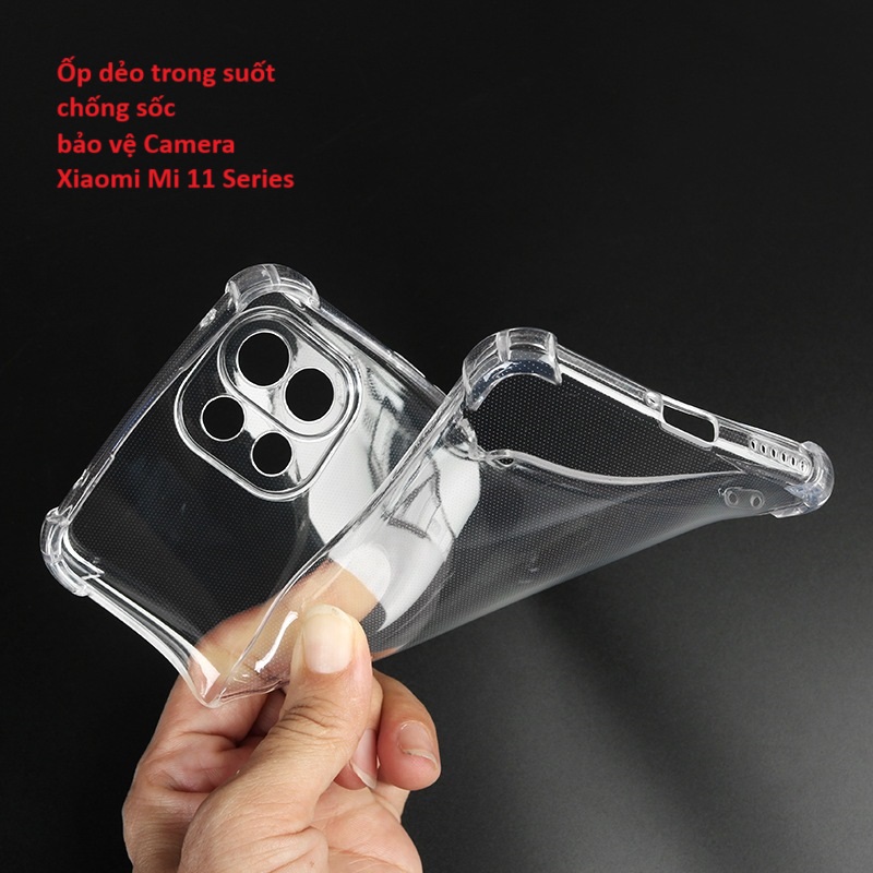 Ốp Xiaomi Mi 11 / Mi 11i / Mi 11 Ultra / Mi 11 Lite / Mi 11T / Mi 11T Pro 4G 5G - Dẻo Trong Chống Sốc Bảo Vệ Camera