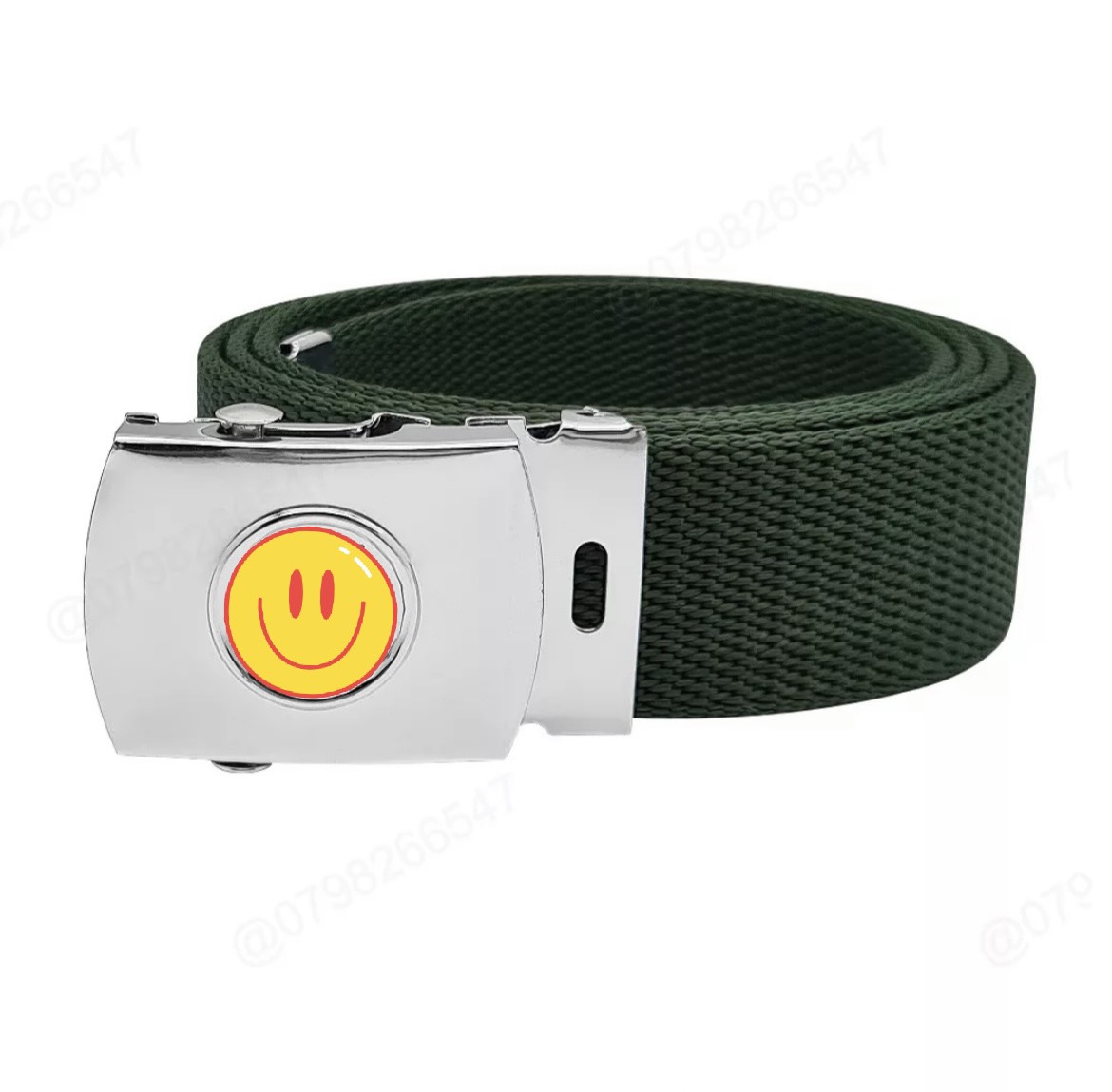 [MUA 2 FREE SHIP]THẮT LƯNG DÙ XANH MẶT TRẮNG CAO CẤP