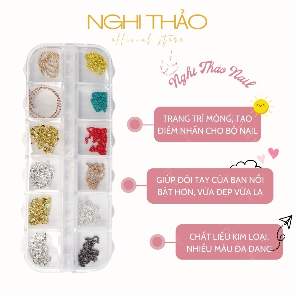 Charm xích Nghi Thảo trang trí móng nail