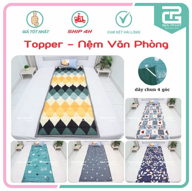 Nệm cuộn văn phòng cuộn, Topper nệm, nệm trải sàn Cotton Poly