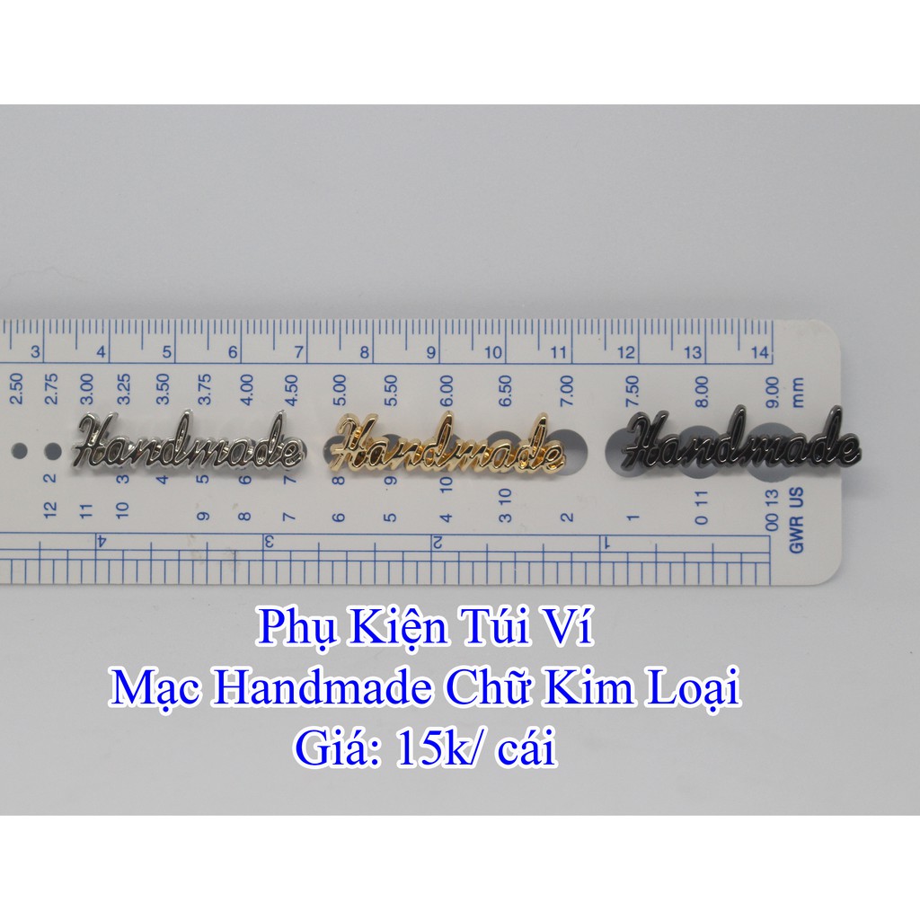 Mạc handmade chữ kim loại làm túi xách