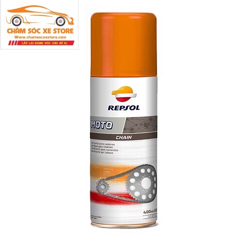 Chai xịt bảo dưỡng bôi trơn sên xe Repsol Moto Chain Lube 400ml chamsocxestore