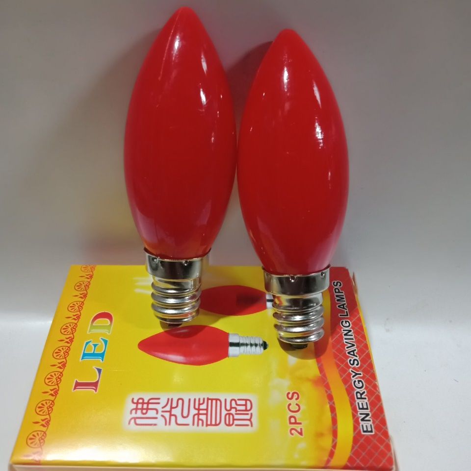 BÓNG QUẢ NHÓT ĐỎ, BÓNG ĐÈN LED THỜ (HỘP 2 QUẢ)