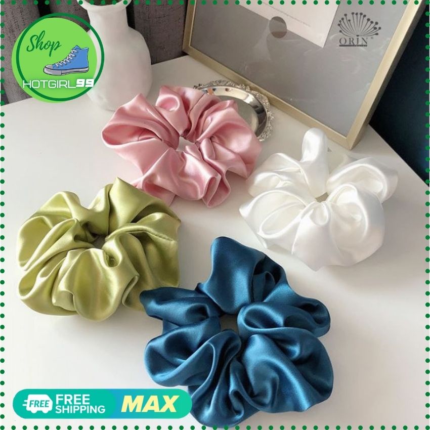 Buộc tóc Scrunchies ,dây cột tóc vải phi bóng siêu dễ thương, dây cột tóc lưới phi bóng thời trang 8 màu - CTPB01 - Hotgirl 99