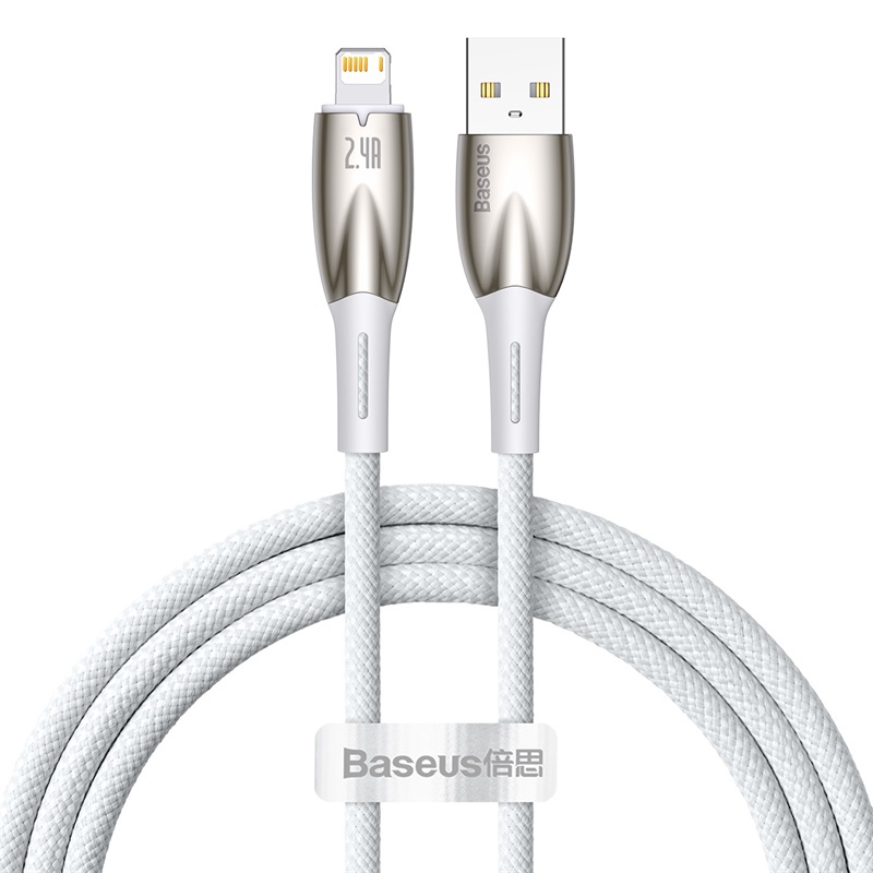 Cáp Sạc Nhanh Baseus Glimmer 2.4A USB to Ln | Có Đèn LED Báo Sạc, Dây Dù Bền