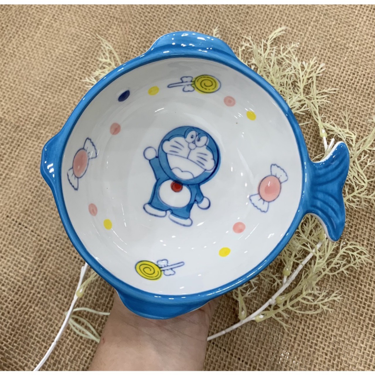 Bát Đựng Đồ Ăn Dặm Kiểu Nhật Gốm Sứ Hình Doremon Đáng Yêu