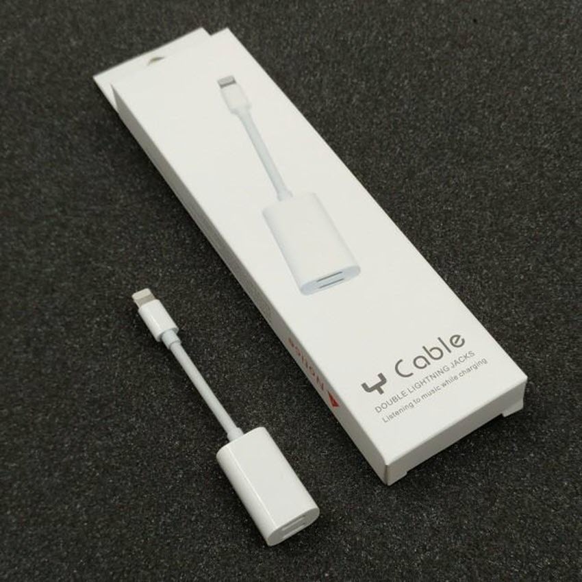 Cáp lightning chia cổng sạc và loa 2 trong 1