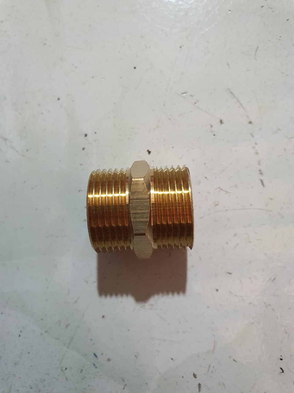 Brass connector, connector brass 2 head lace outside, double brass-brass nipple fitting
