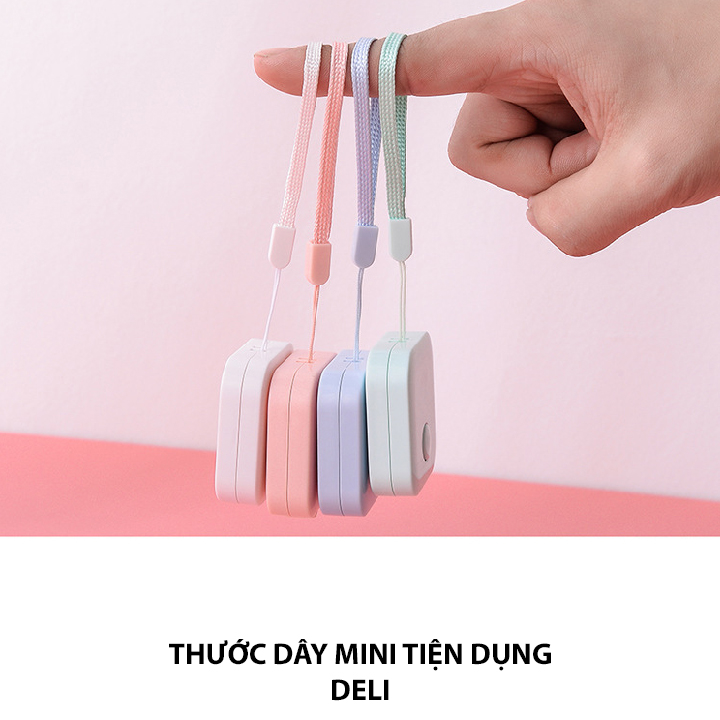 Thước Dây Deli 150cm  , Bấm Rút Tự Động
