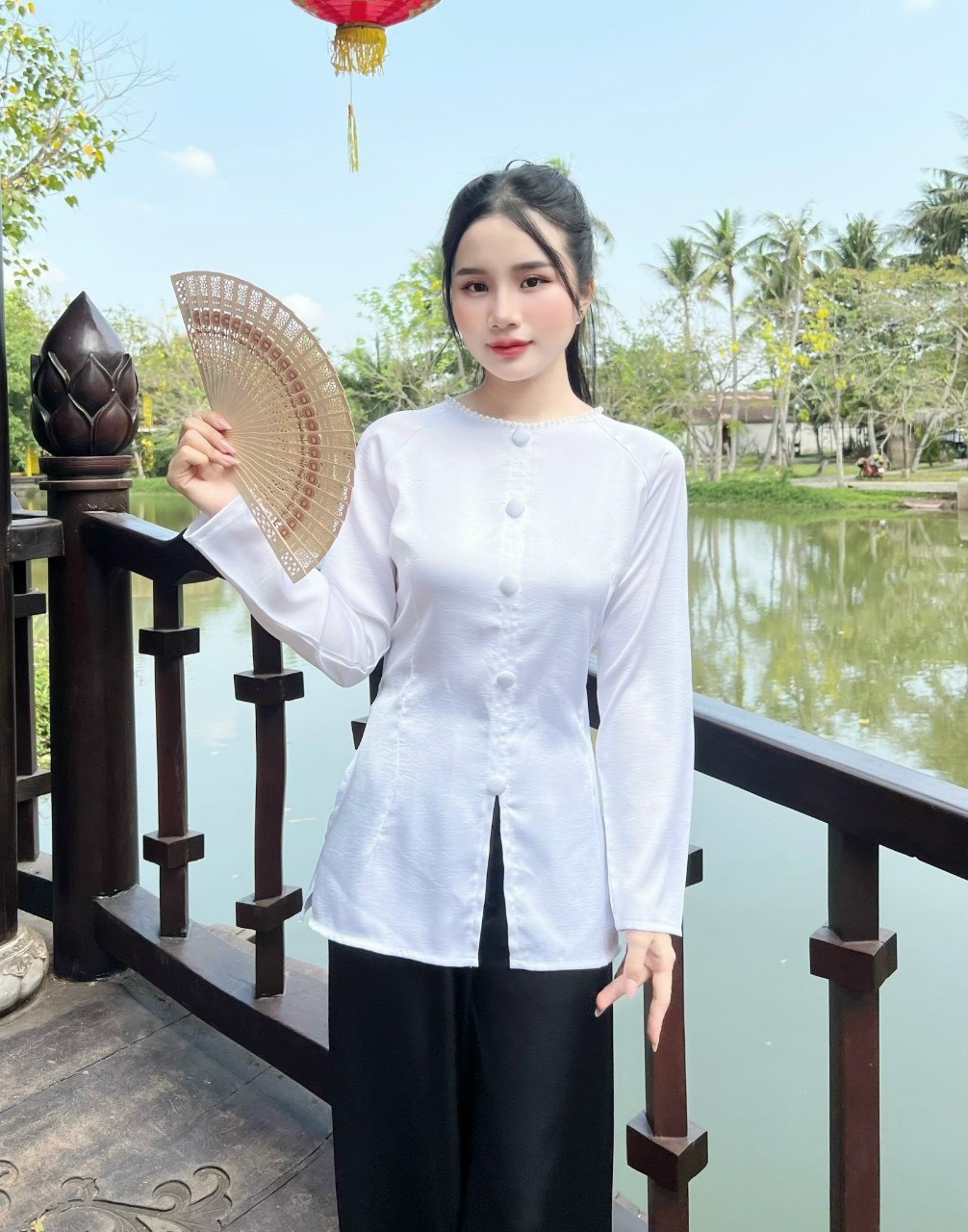 Đồ Lam Đi Chùa #Mẫu quý cô lụa phi yến# Quần Áo Nữ