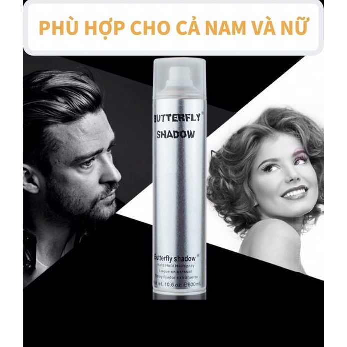 Gôm Bạc Xịt Tóc Butterfly Shadow 320ml  [chính hãng] Camy shop68