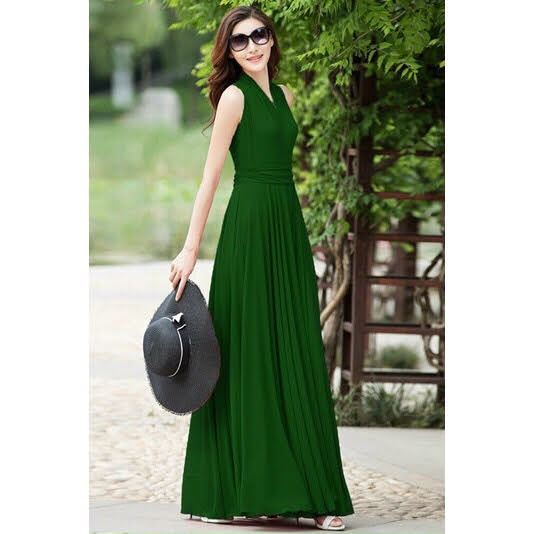 ĐẦM XÒE DÀI CỔ CHOÀNG, ĐẦM MAXI ĐI BIỂN