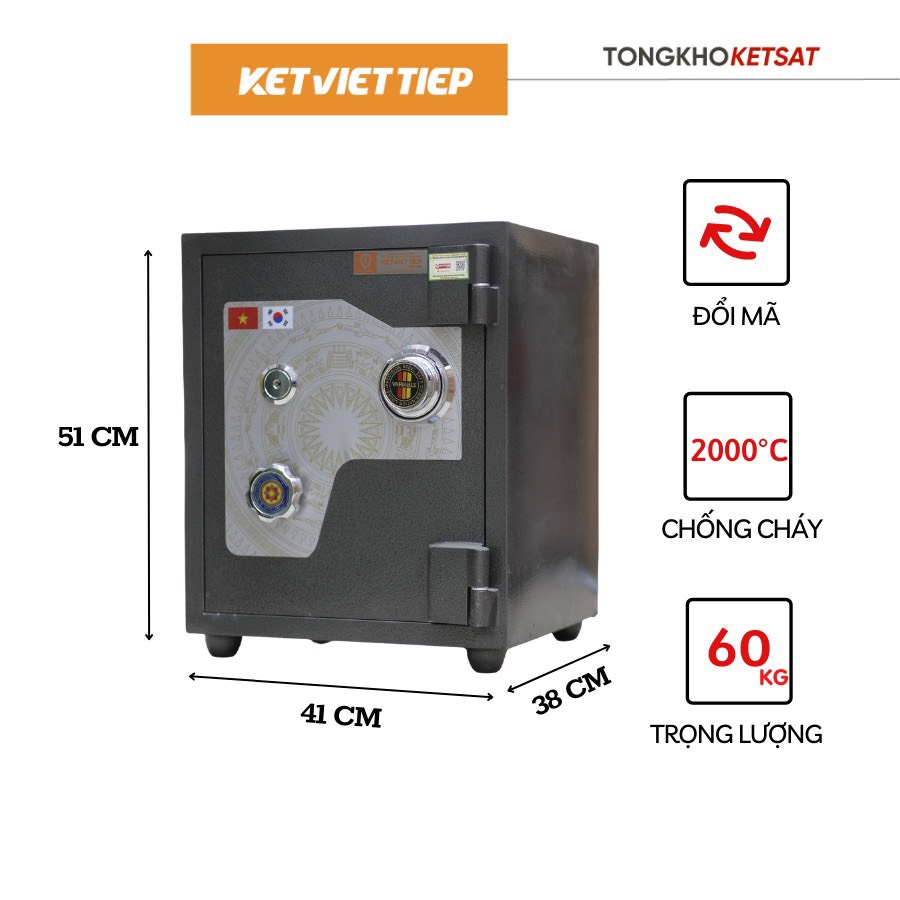 Két Sắt Việt Tiệp Siêu Cường Khóa Vân Tay KVTSC66-VT 70KG Bảo Mật Cao Cấp (Freeship Toàn Quốc)