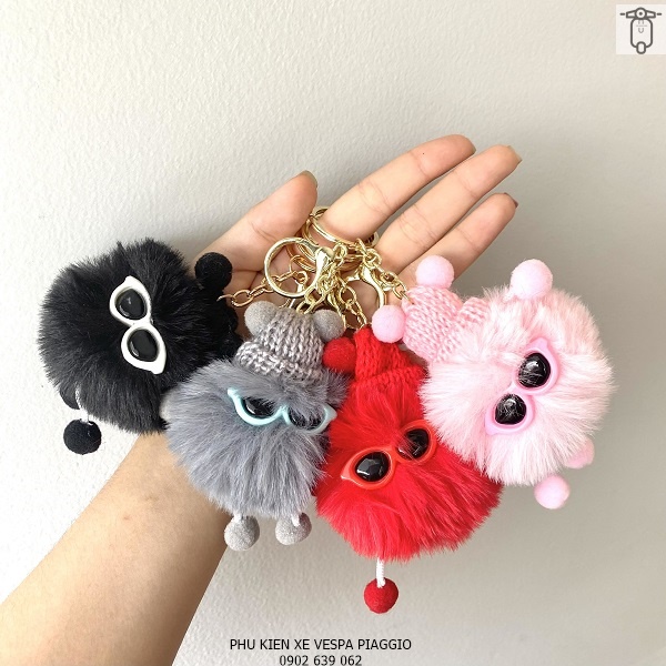 Móc Khóa Búp Bê Lông Thỏ Đa Màu Sắc Kèm Móc Dây