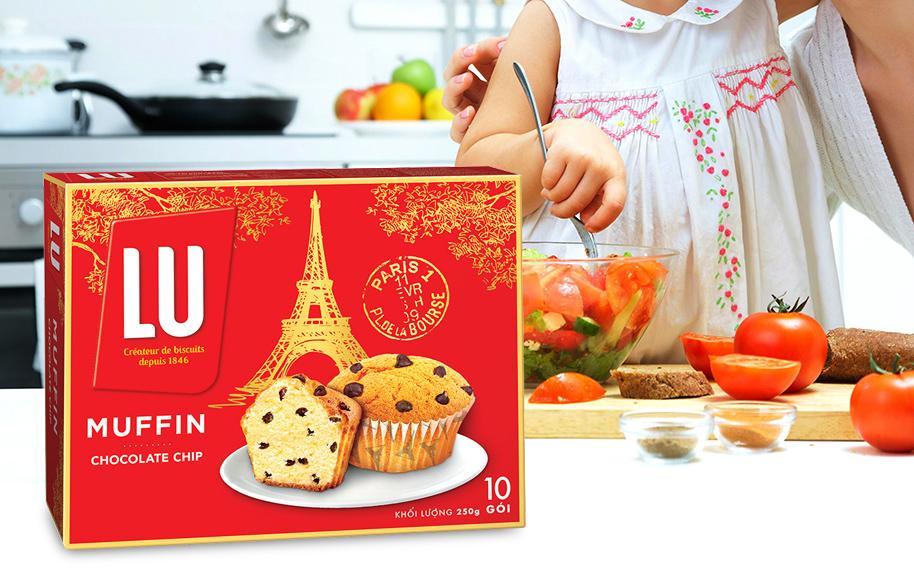 Bánh LU Muffin hạt socola hộp 250g (10 bánh)