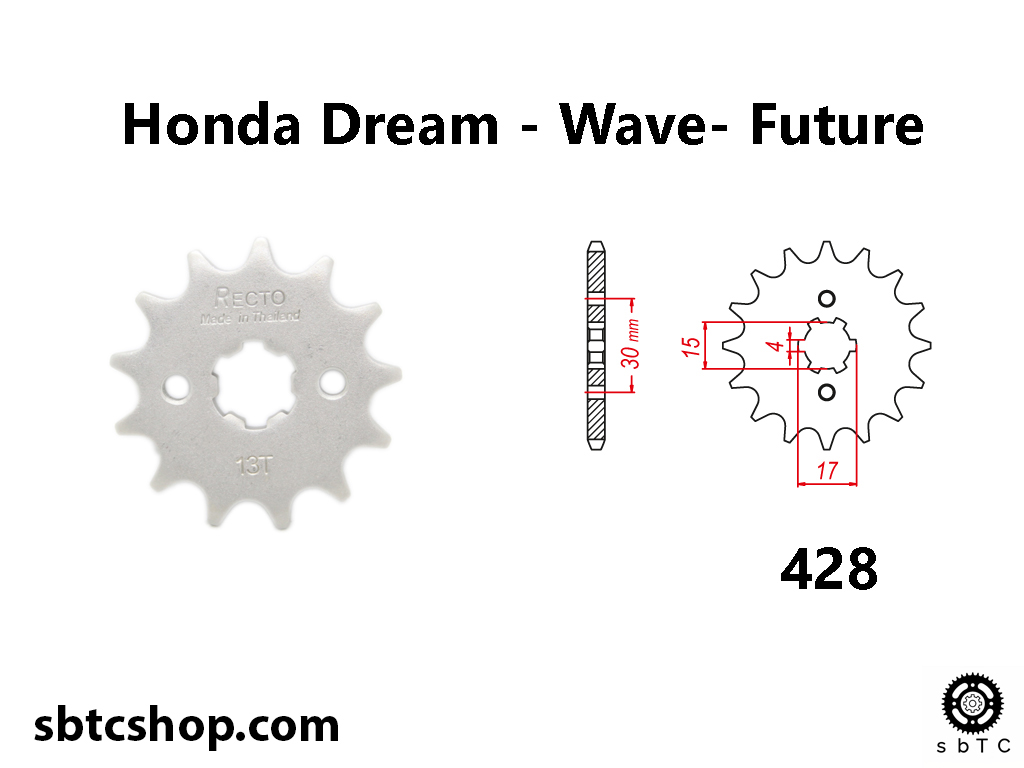 Nhông recto 13 14 15 răng cho honda wave dream future chính hãng