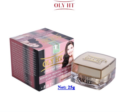 OLY HT 8 IN 1 - Kem Giữ Ẩm, Trắng Da, Ngừa Lão Hóa, Làm Mịn Da, Chống Nắng OLY HT Long Phụng Khang (25g) Chính Hãng