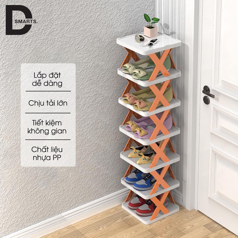 Kệ để giày dép, sách báo đa năng 5  tầng cao cấp, nhiều màu phù hợp cho mọi không gian nội thất gia đình, văn phòng - Giá để dép kiểu dáng chữ X siêu xịn, chất nhựa đẹp chịu lực tốt