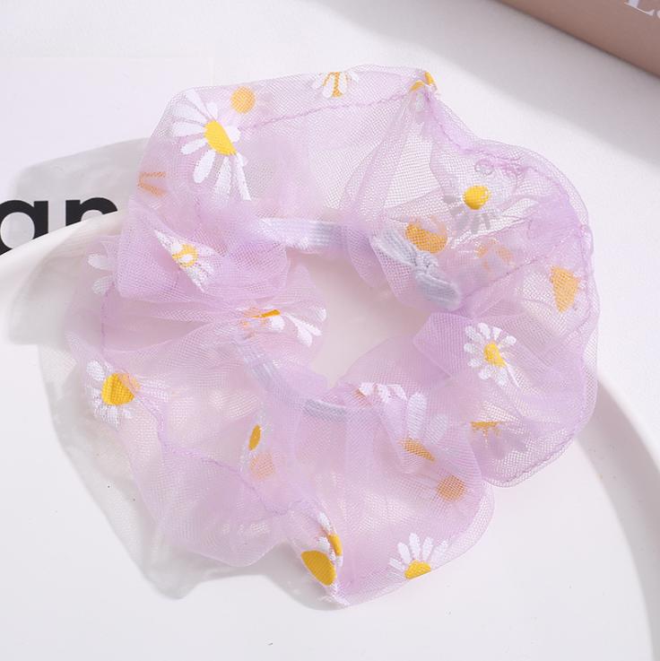 Buộc Tóc Hoa Cúc Vải Lưới Siêu Cute