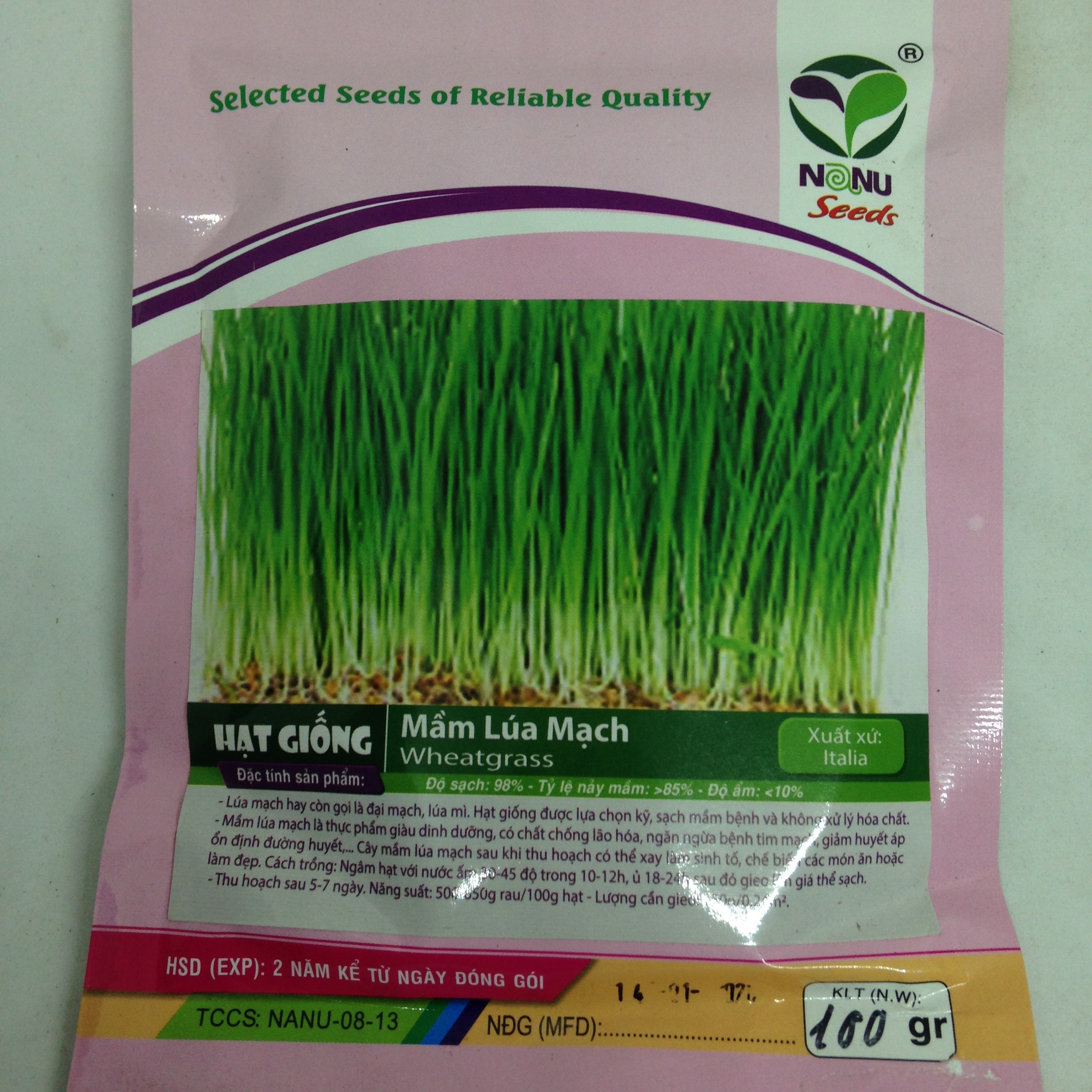 Gói 100g hạt giống mầm lúa mạch - đại mạch