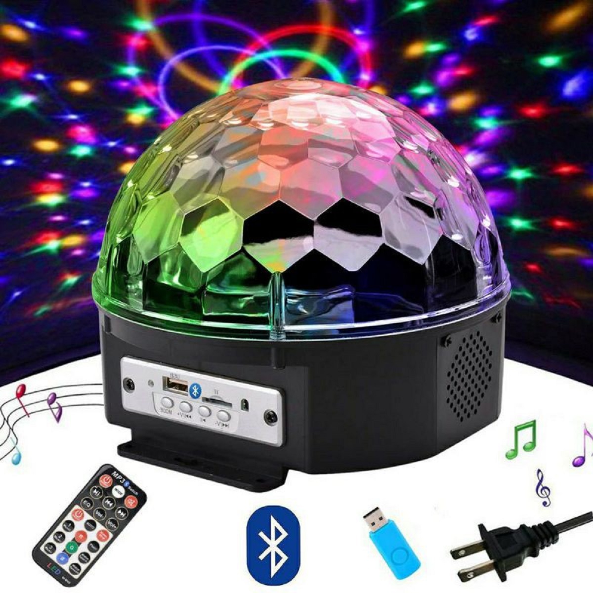7 Color Touch Crystal LED decorative stage light USB and remote control 7 color