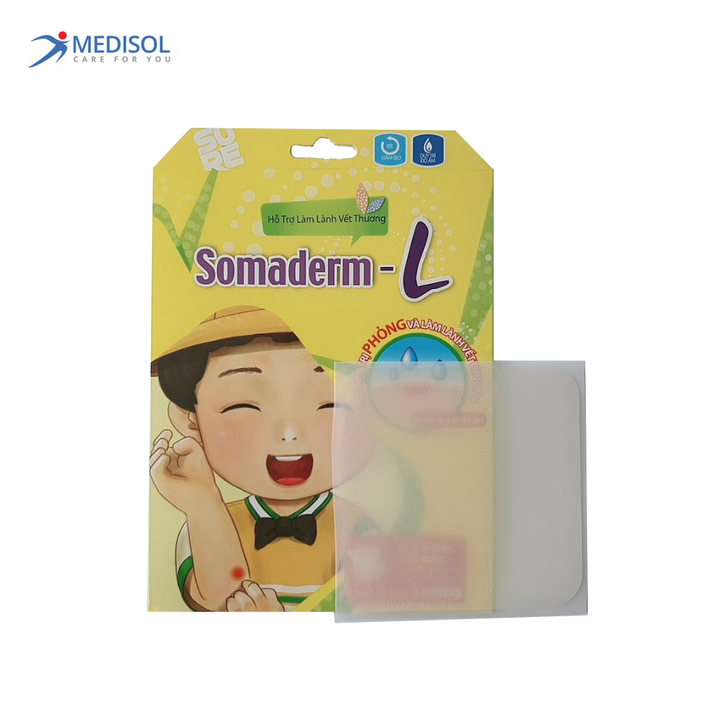 Miếng Dán Mụn Vết Thương Somaderm-L Kích Thước (1 miếng - kích thước 7.5 cm x 7.5 cm)