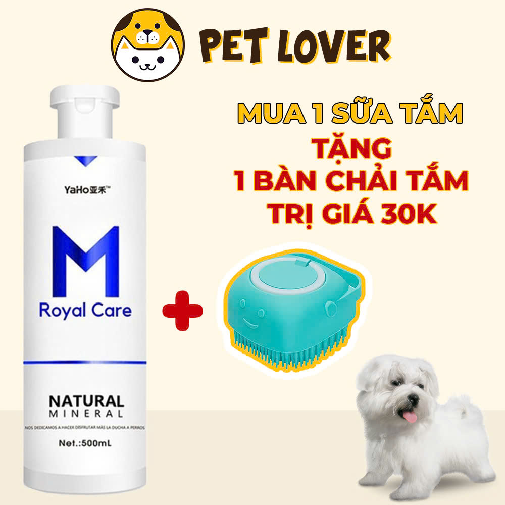 Sữa Tắm Cho Chó Lông Trắng, Sữa Tắm Chó Trị Vết Ố Lông Yaho M Rolay Care chai 500ml