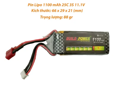 [HCM]Pin Lipo 1100 mAh 11.1V 25C 3S