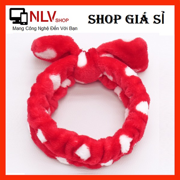 [HCM]Băng Đô 3D Nơ Đỏ Chấm Bi Dày Mềm Mịn Cao Cấp