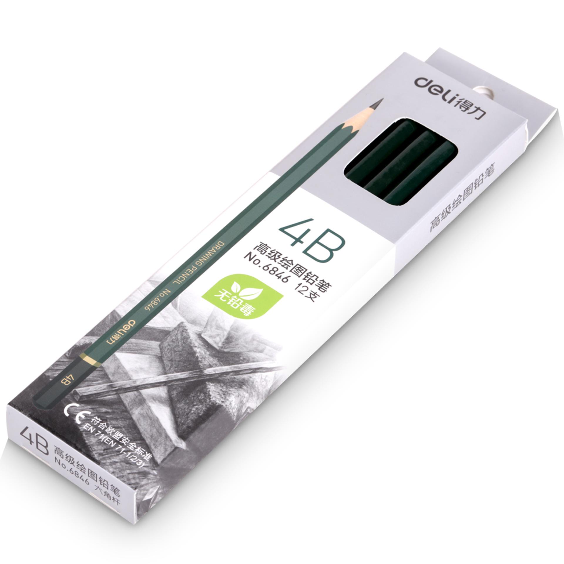 (1 Hộp 12 Cây) Bút chì lục giác 4B Deli 6846