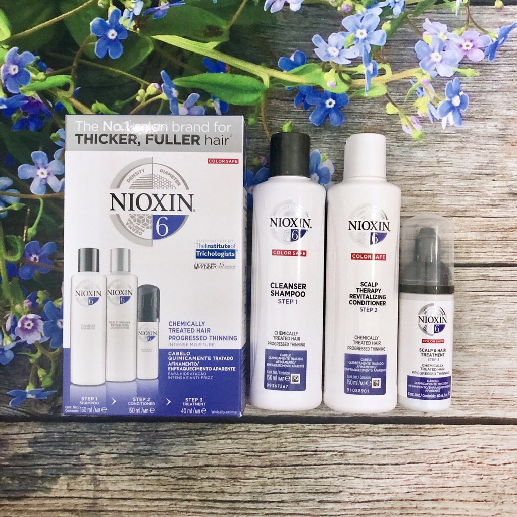 Bộ dầu gội nioxin trialkit chống rụng tóc system 6 150ml/150ml/40ml 2019