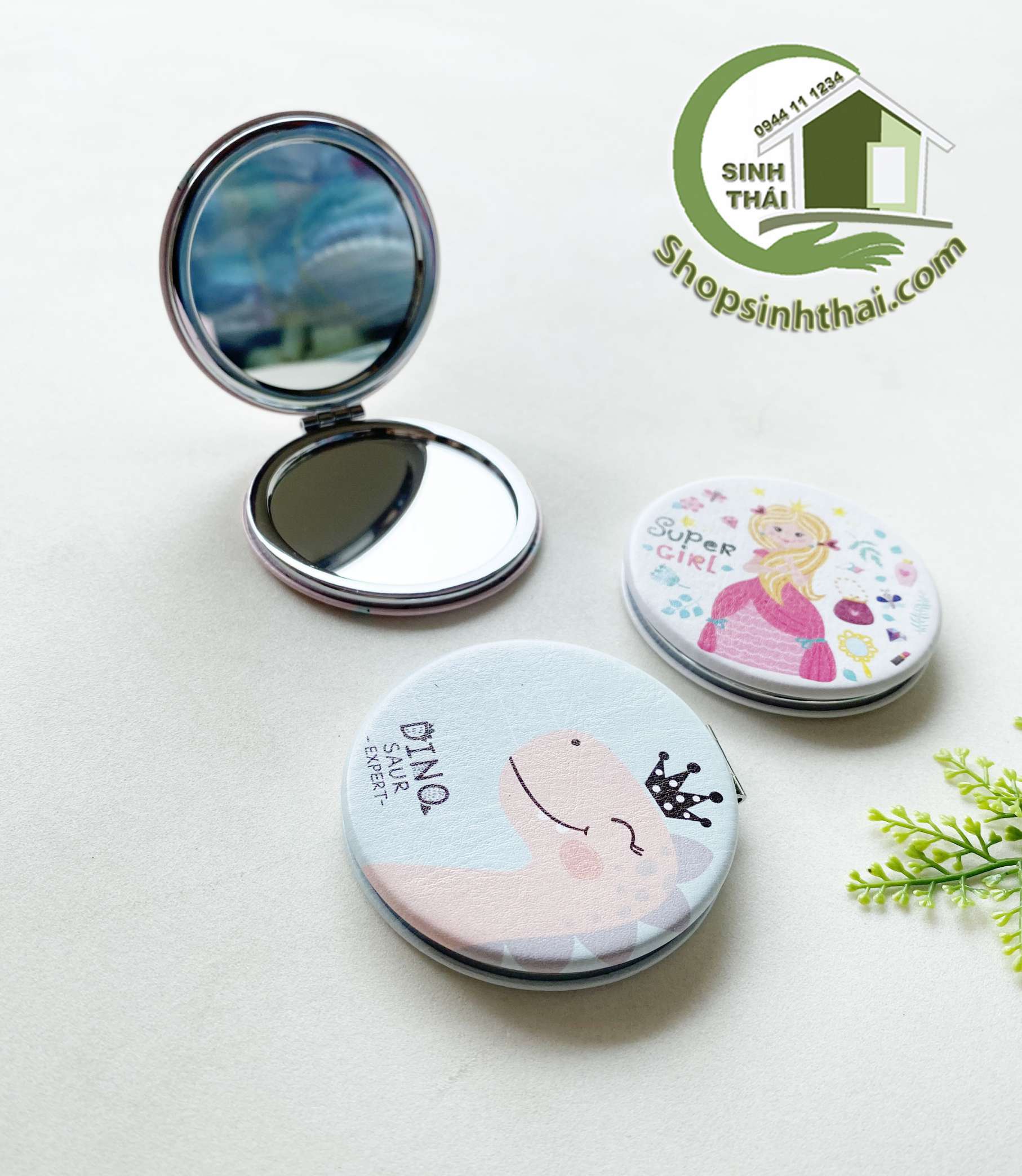Gương soi hai mặt hình tròn mini, gấp gọn bỏ túi - Giao màu ngẫu nhiên