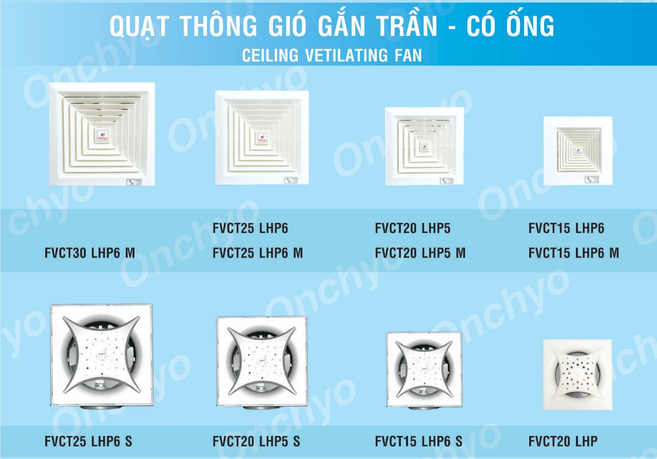 QUẠT THÔNG GIÓ GẮN TRẦN CÓ ỐNG DẪN ONKYO