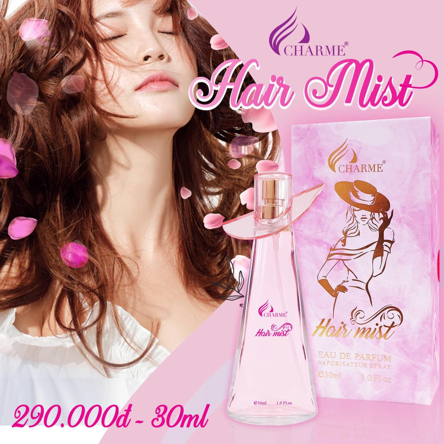 Nước hoa xịt tóc char.me hair mist - hương thơm quyến rũ