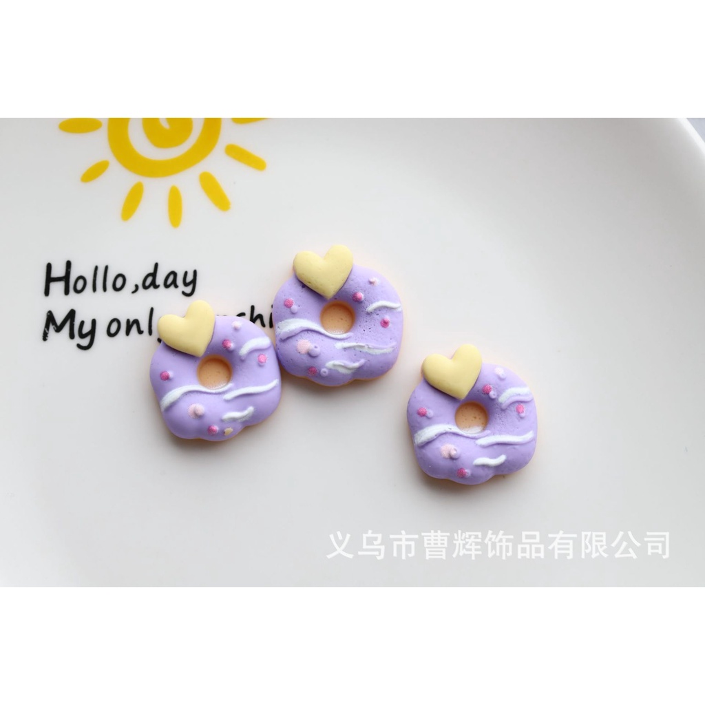 Charm nhựa bánh donut làm kẹp tóc, ốp điện thoại - CN24
