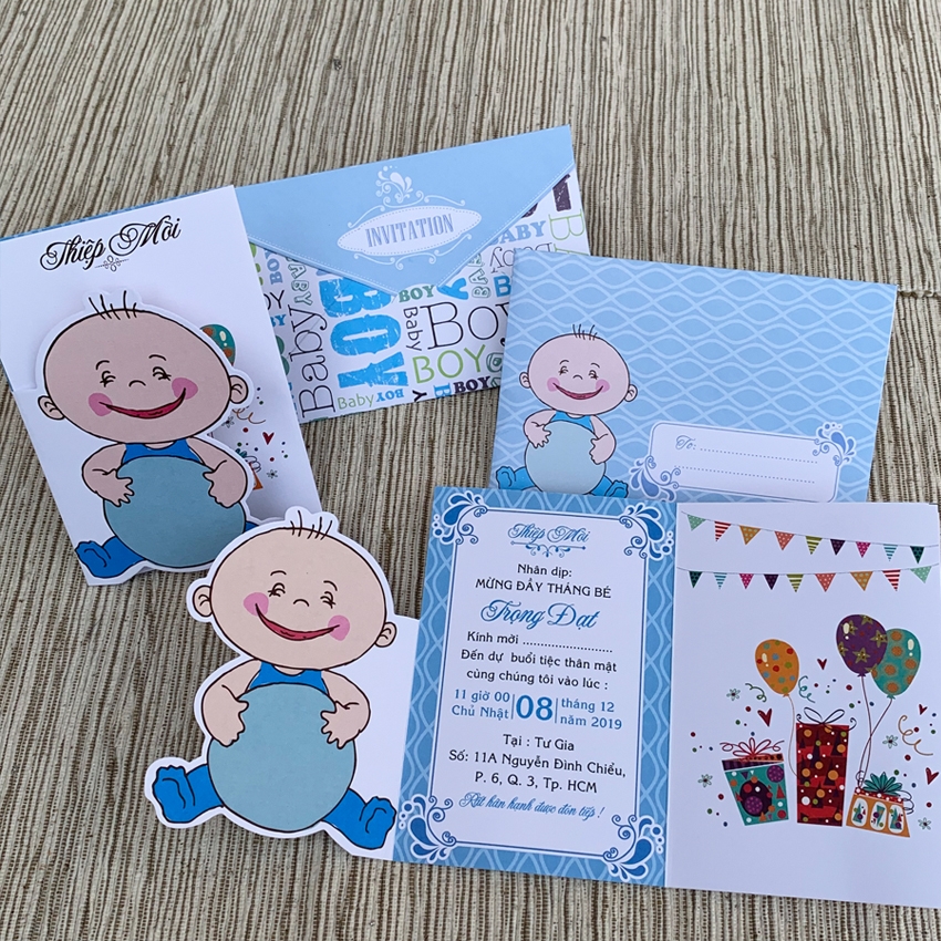 Thiệp Thôi Nôi, Đầy tháng, Sinh Nhật (100 thiệp in nội dung)