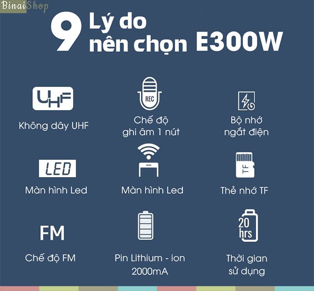 Máy trợ giảng không dây UHF Takstar E300W