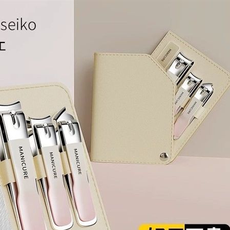 Set 4 món bấm móng MAINCURE màu hồng siêu xinh