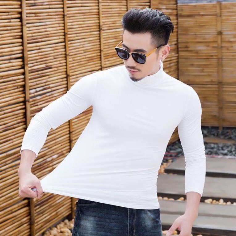 Áo giữ nhiệt nam lót nỉ cổ 3 phân nam tính
