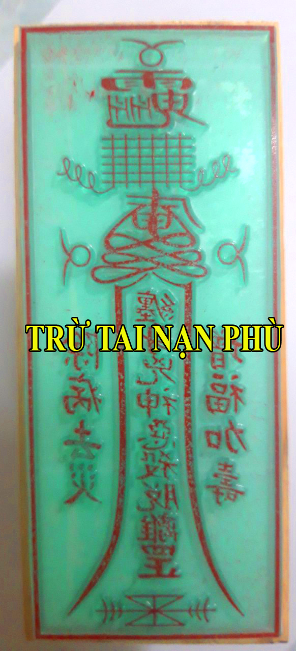 con dấu phù, kích thước mười lâm cm x sáu cm