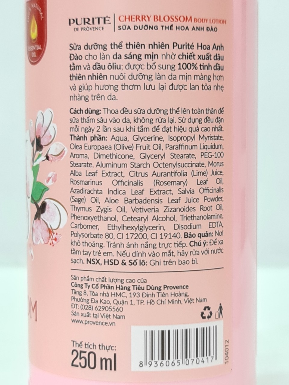 Sữa Dưỡng Thể PURITE BY PROVENCE 250ml