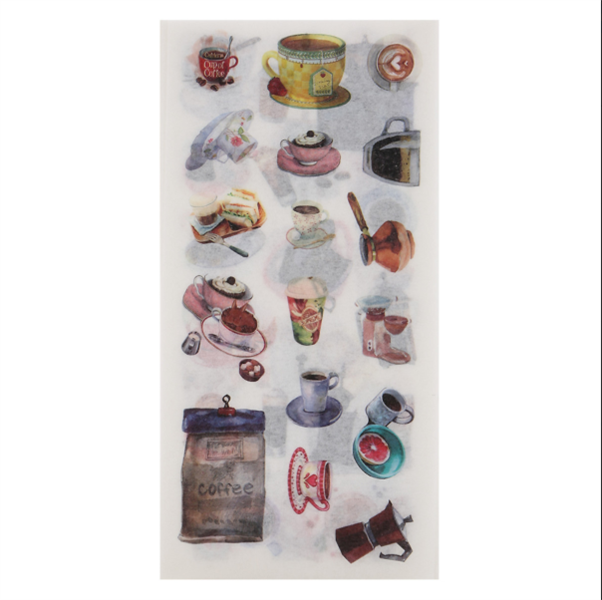 [HCM]Bộ 6 Tấm Sticker Dán Trang Trí - Coffee