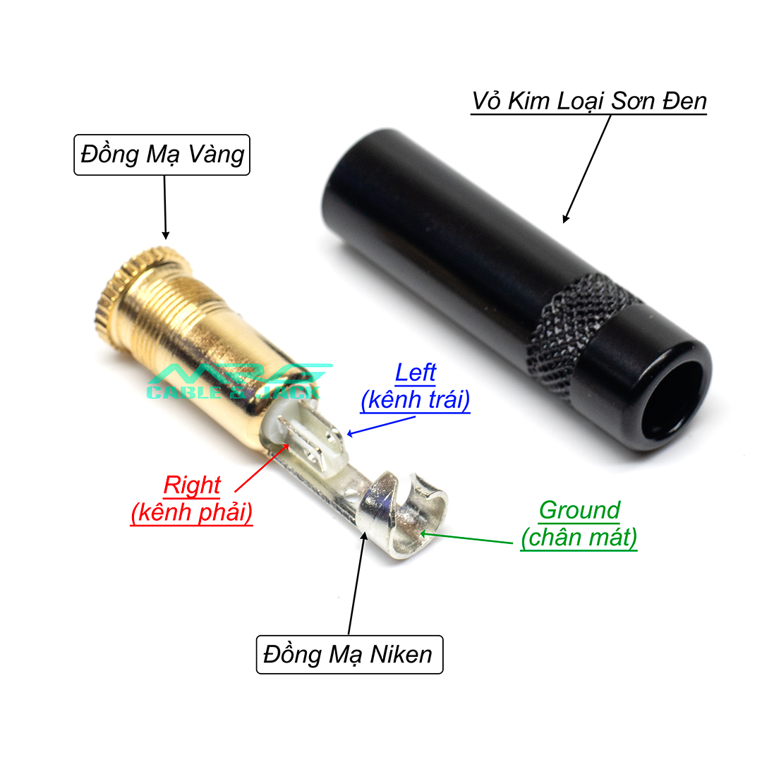 Jack 3.5mm Cái Dùng Hàn Dây (TRS 3.5mm Female), giá 1 chiếc. J-3
