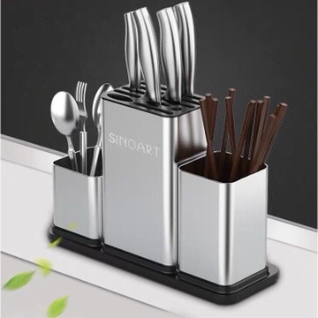 Kệ cắm dao thớt thìa đũa hợp kim nhôm trống bám bụi bẩn