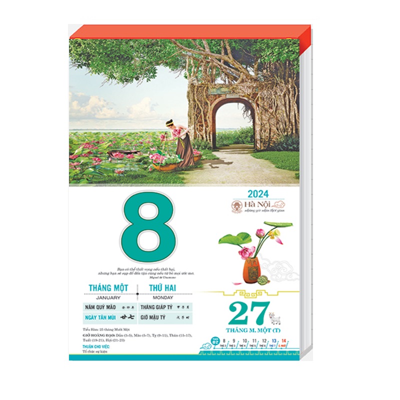 Bloc lịch 2024 - kích thước 20cm x 30 cm – Lịch Hà Nội