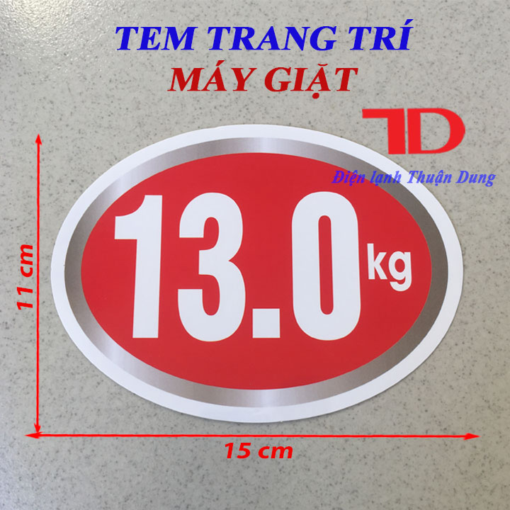 Tem dán trang trí Máy Giặt loại 13KG