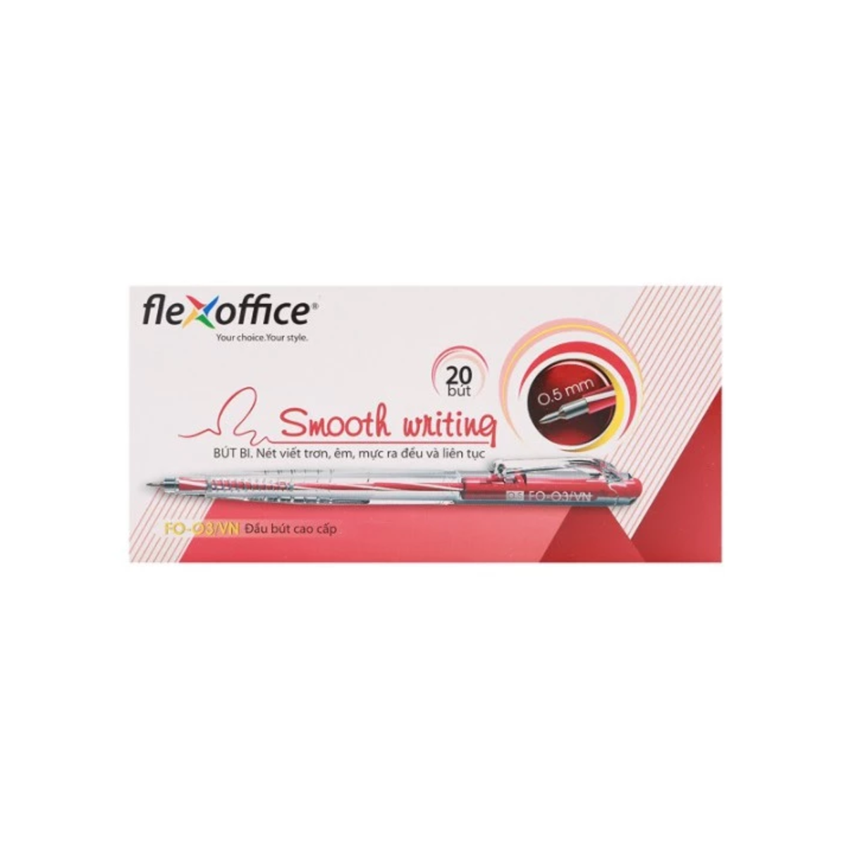 Bút Bi Flexoffice FO-03/VN Hộp 20 Bút